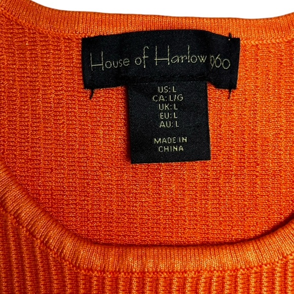 House of Harlow 1960 Orange Ribbed Tank Size Large - Picture 3 of 3